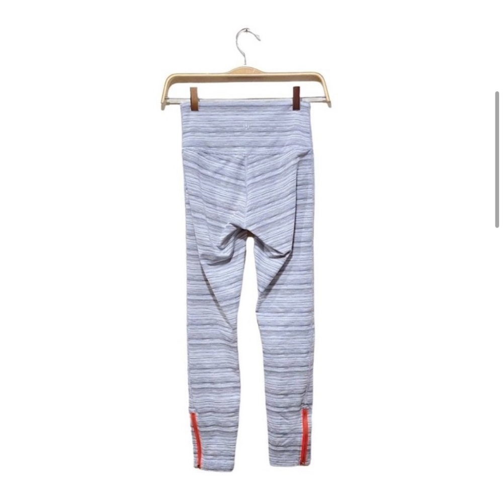 Lululemon High Times Leggings in Silver Fox Coral Pink Zipper Small - Picture 6 of 7